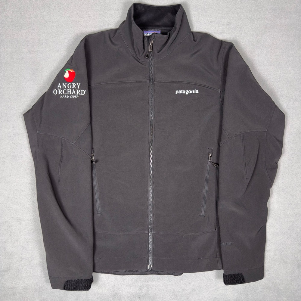 Patagonia Softshell Jacket Womens M Black Angry Orchard Promo Full Zip Polartec‎